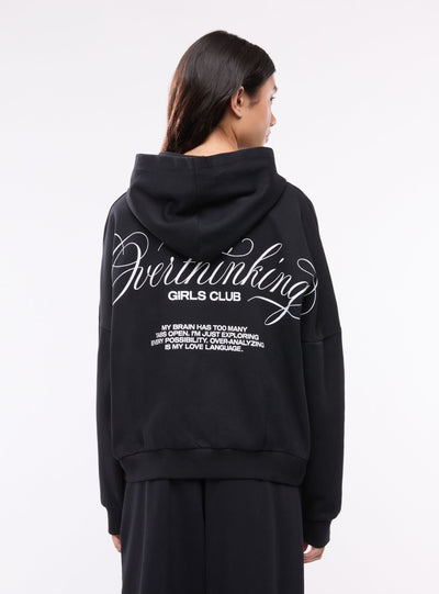 Felpa con cappuccio e stampa lettering