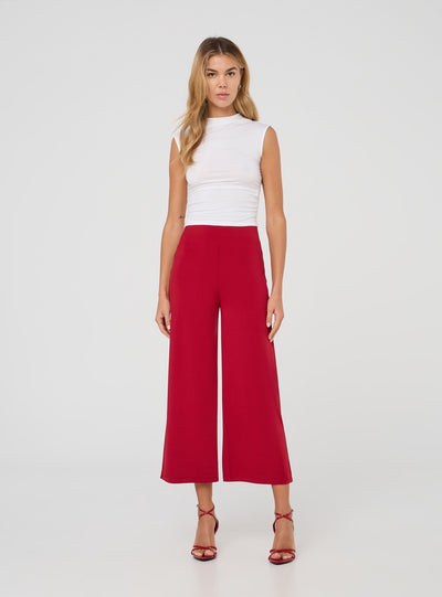 Cropped culotte trousers