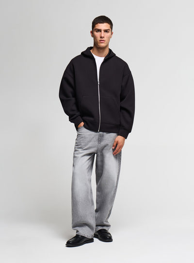 Jeans super baggy a tinta unita