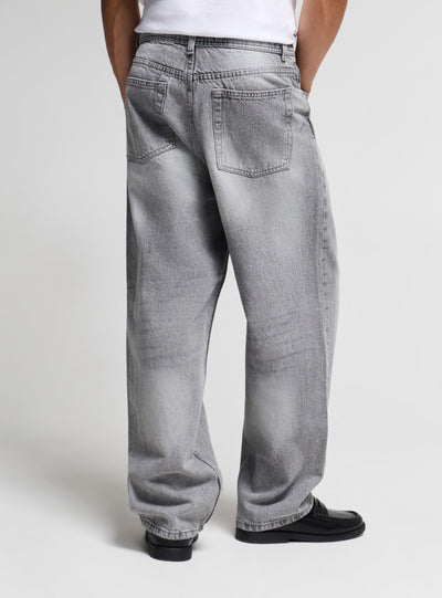 Jeans super baggy a tinta unita