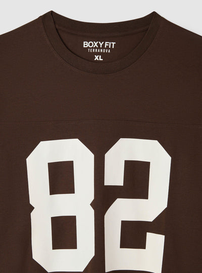 T-shirt con stampa numero e vestibilità boxy