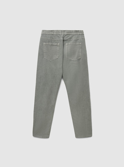 Pantaloni jogger in drill con coulisse