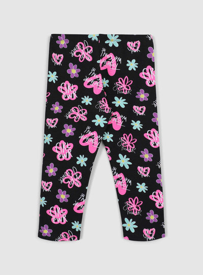 Three-quarter leggings with flowers