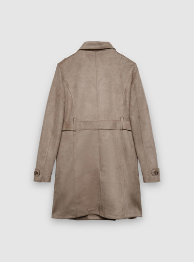 Mid-length trench coat with belt