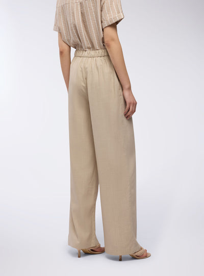 Pantaloni dad fits misto lino