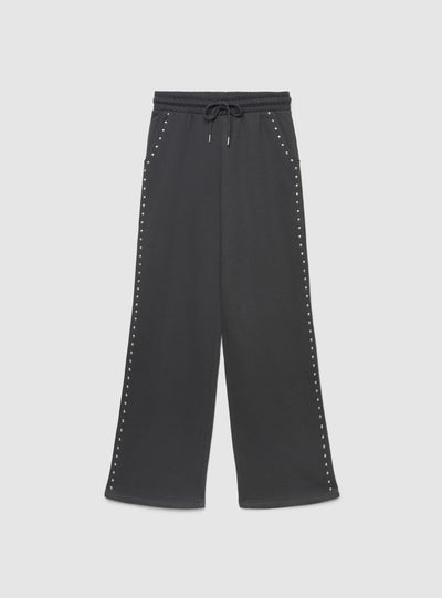 Pantaloni tuta wide leg con borchie