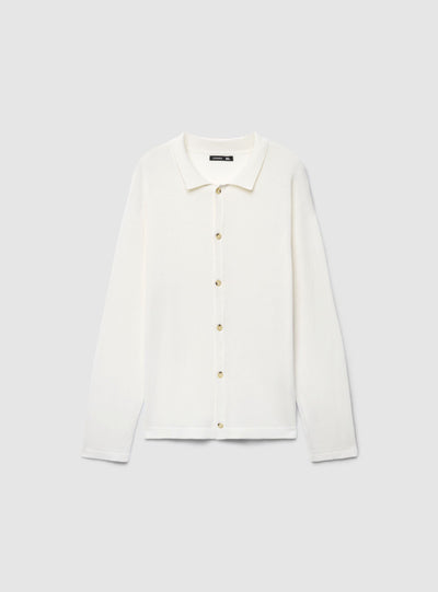 Cardigan con bottoni e colletto camicia