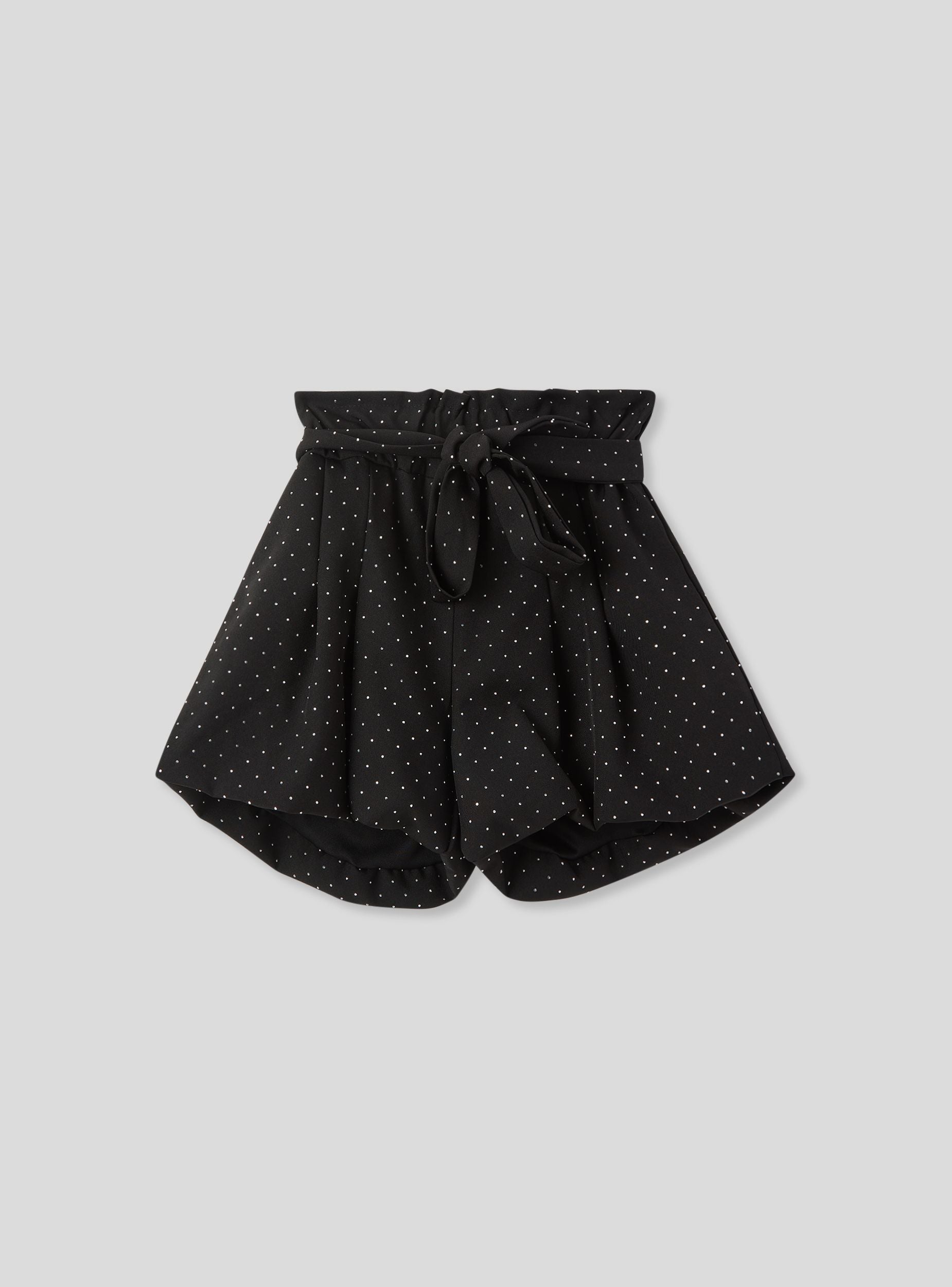 Berretto a righe con logo strass Bambina, Nero | Milano Berretto a righe con logo strass Bambina, Nero | Milano