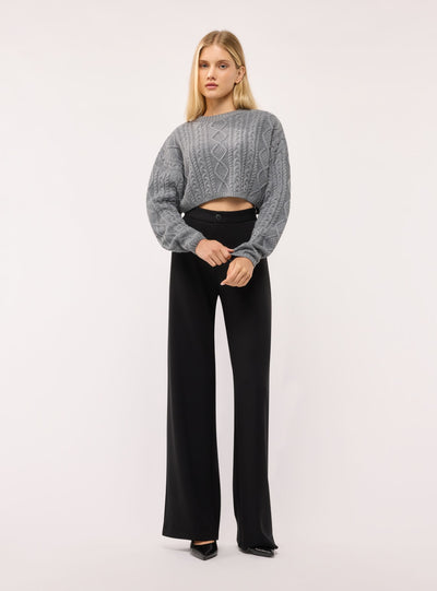 Maglia crop ampia a trecce