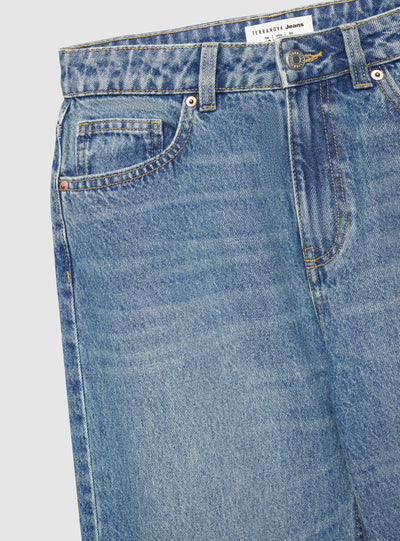 Jeans wide leg a tinta unita