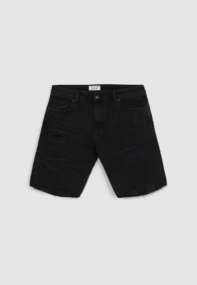 Bermuda in denim sfrangiati con strappi