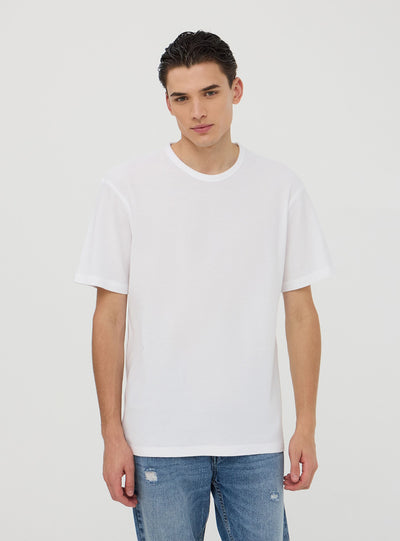T-shirt tinta unita tessuto strutturato