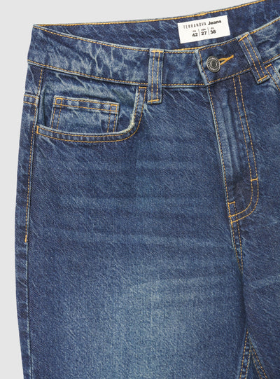 Jeans mom a vita alta