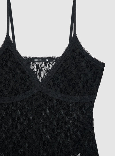 Body in pizzo con spalline sottili