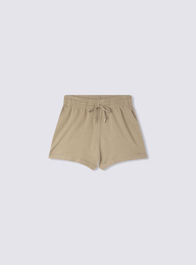 Shorts tuta a vita alta con risvolto
