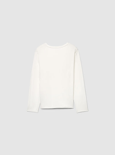T-shirt manica lunga girocollo a tinta unita