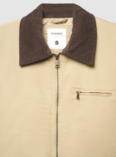 Giacca worker con zip e colletto a camicia