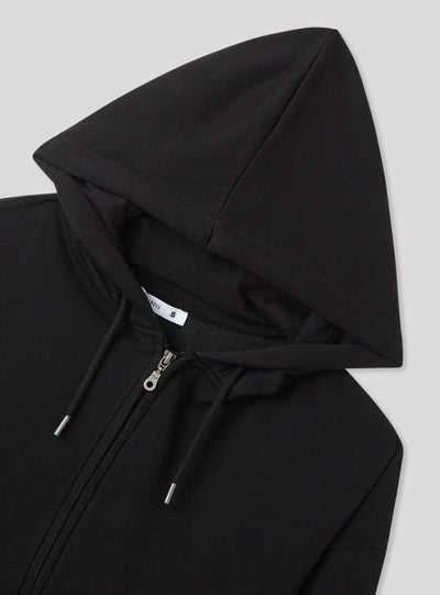 Felpa maxi con cappuccio e zip