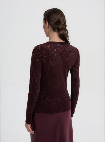 T-shirt con stampa paisley tulle