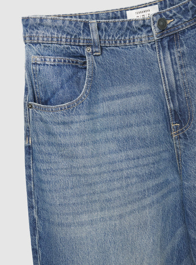 Jeans balloon a tinta unita