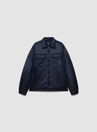 Giacca camicia imbottita con zip e tasche con patta