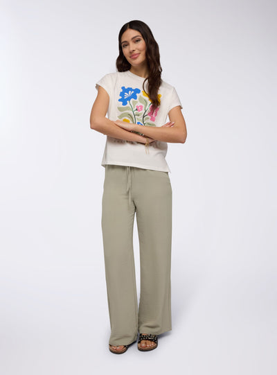 Pantalon large avec cordon de serrage