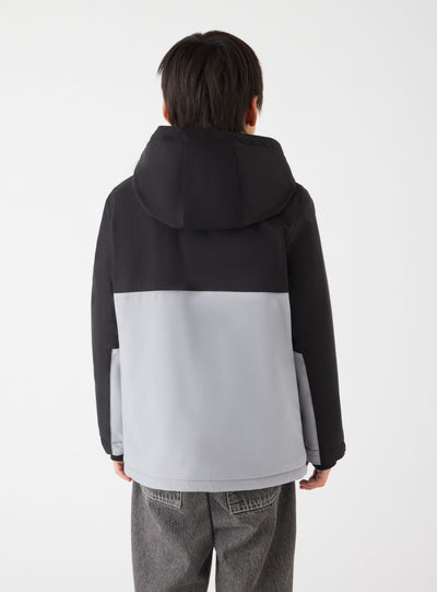 Giacca tecnica lunga con cappuccio