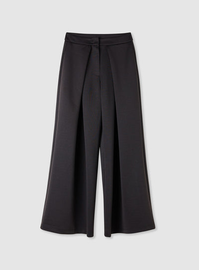 Pantaloni wide leg con pannelli frontali