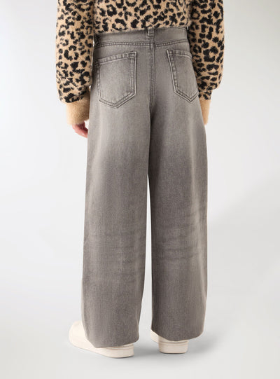 Jeans wide leg a tinta unita