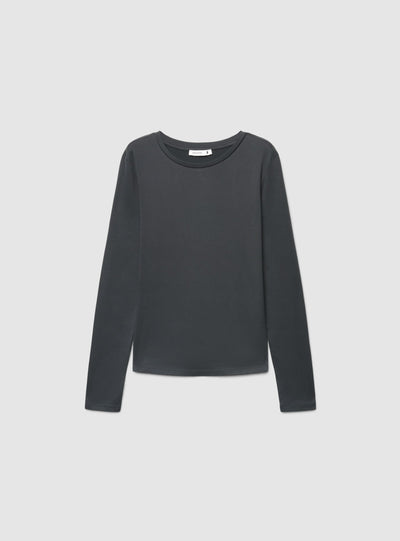 T-shirt manica lunga a tinta unita