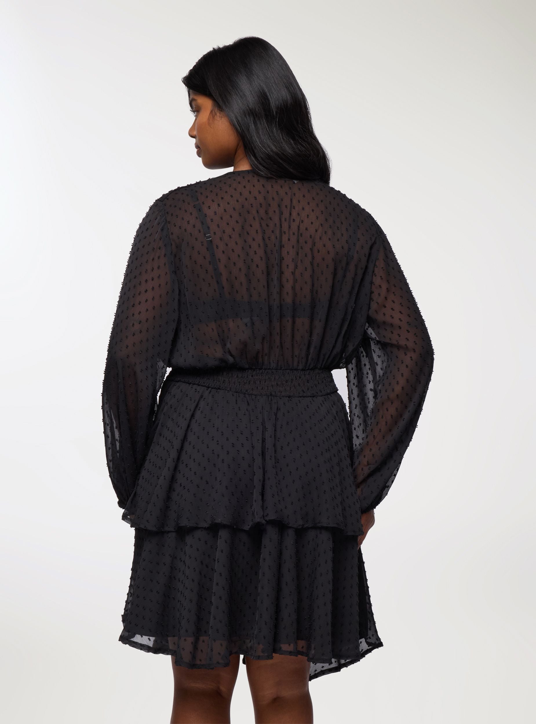 Wrap dress with ruffles