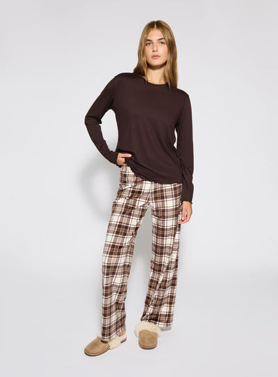 Pantaloni pigiama wide leg a quadri