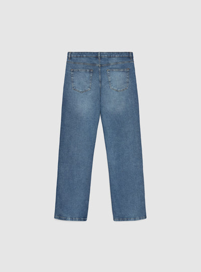 Jeans regular straight con strappi