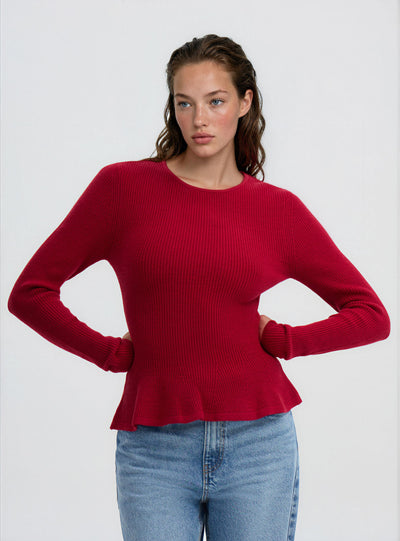 Maglia peplum effetto luccicante