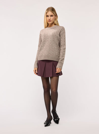 Maglia a trecce girocollo