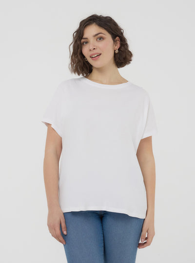 Wide plain-colour T-shirt