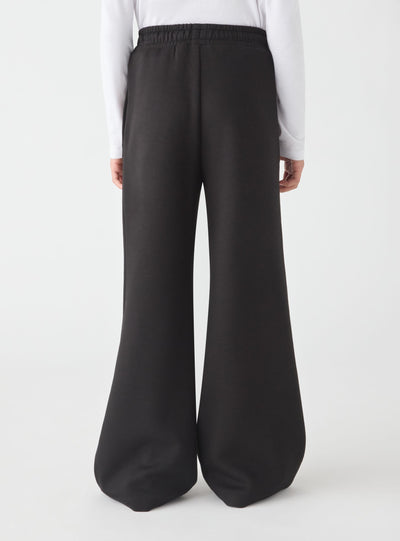 Pantaloni tuta maxi a tinta unita con coulisse