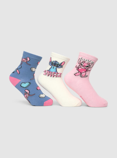Pack 3 calzini con stampa Stitch®
