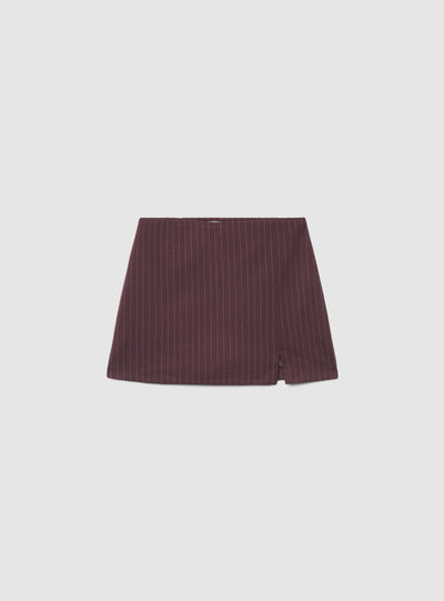 Skort mini gessato con spacco