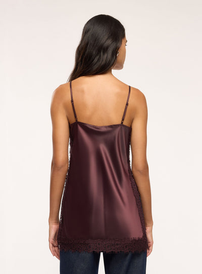 Top con pizzo e spalline sottili satin