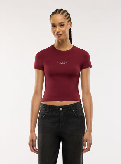 T-shirt slim con scritta