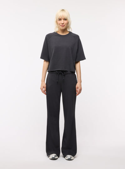 Pantaloni tuta ampi a zampa con coulisse