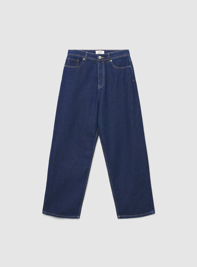 Jeans baggy a tinta unita