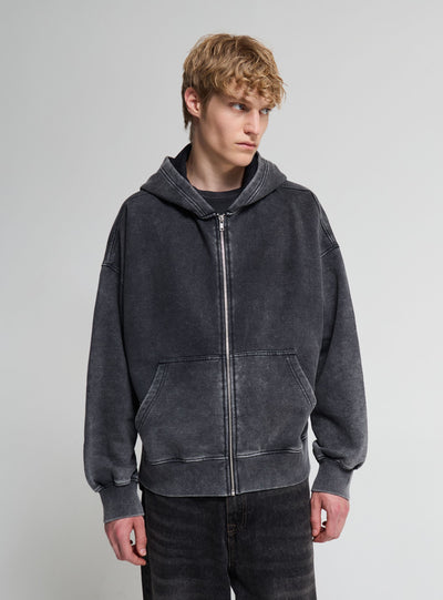 Felpa crop con zip e cappuccio