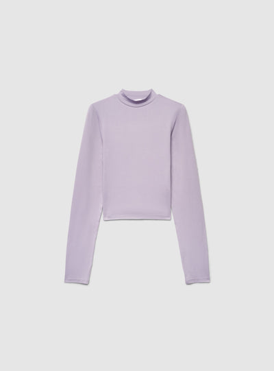 T-shirt crop a lupetto tinta unita