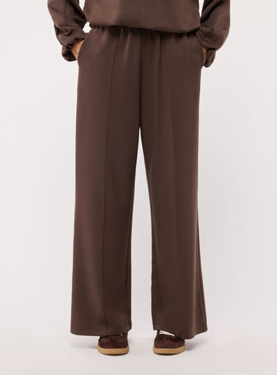Pantaloni tuta wide leg a tinta unita