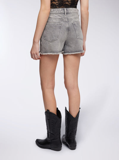 Shorts mom di jeans con strappi piccoli