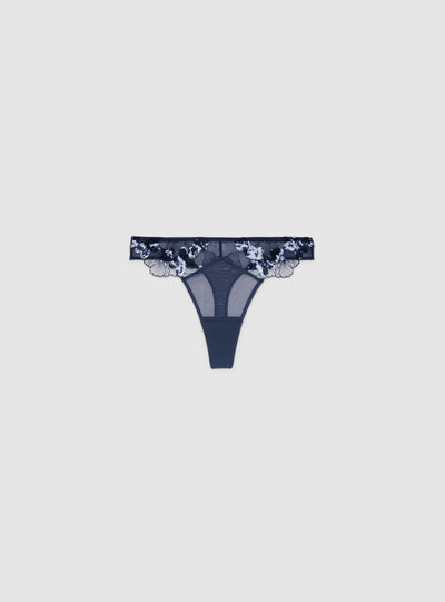Slip perizoma con paillettes e ricami