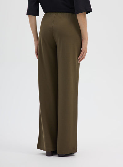 Spodnie wide leg z tkaniny scuba