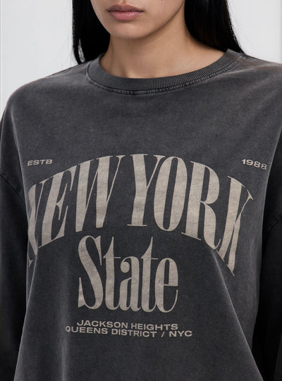 T-shirt ampia con stampa college